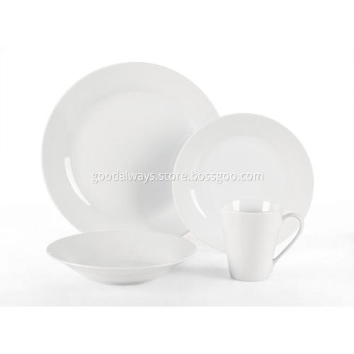 16 Pieces White Porcelain Dinner Set Shrink Packing Pallet Packing